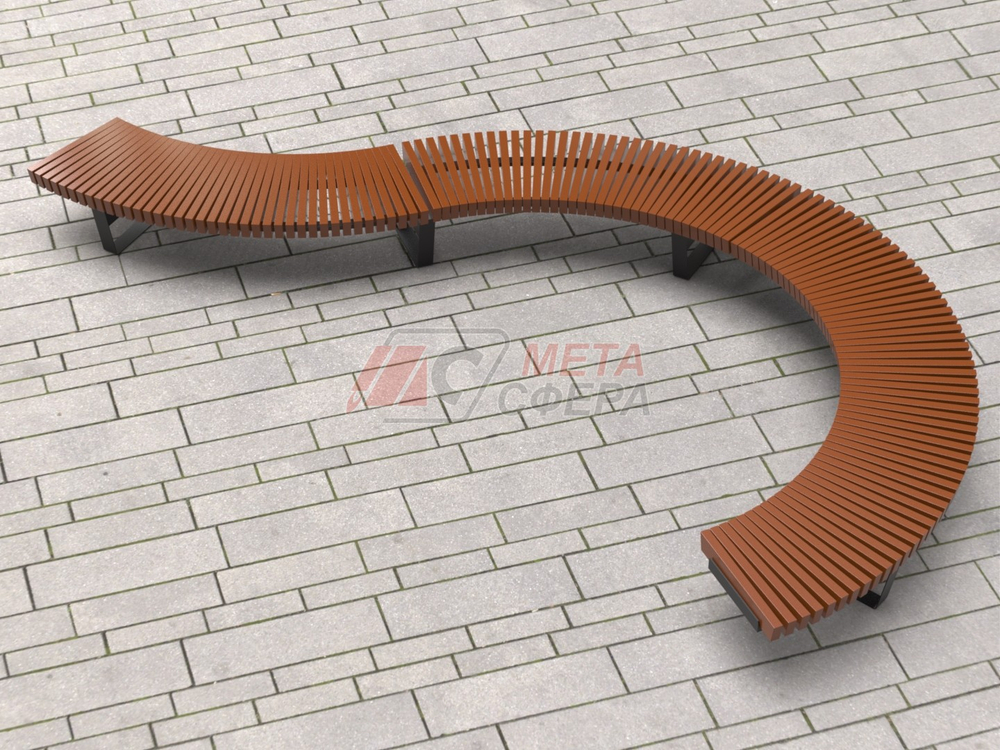 Лавка Rail Road 02 изогнутая