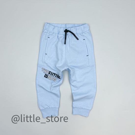 Брючки из футера(тонкого), Голубые