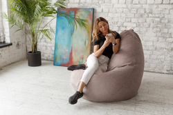 Кресло Мешок Груша Бежевый Велюр (3XL, Классический)