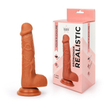 Erowoman Realistic ER-30051 – реалистичный фаллоимитатор на присоске с мошонкой, коричневый, 18,5 см