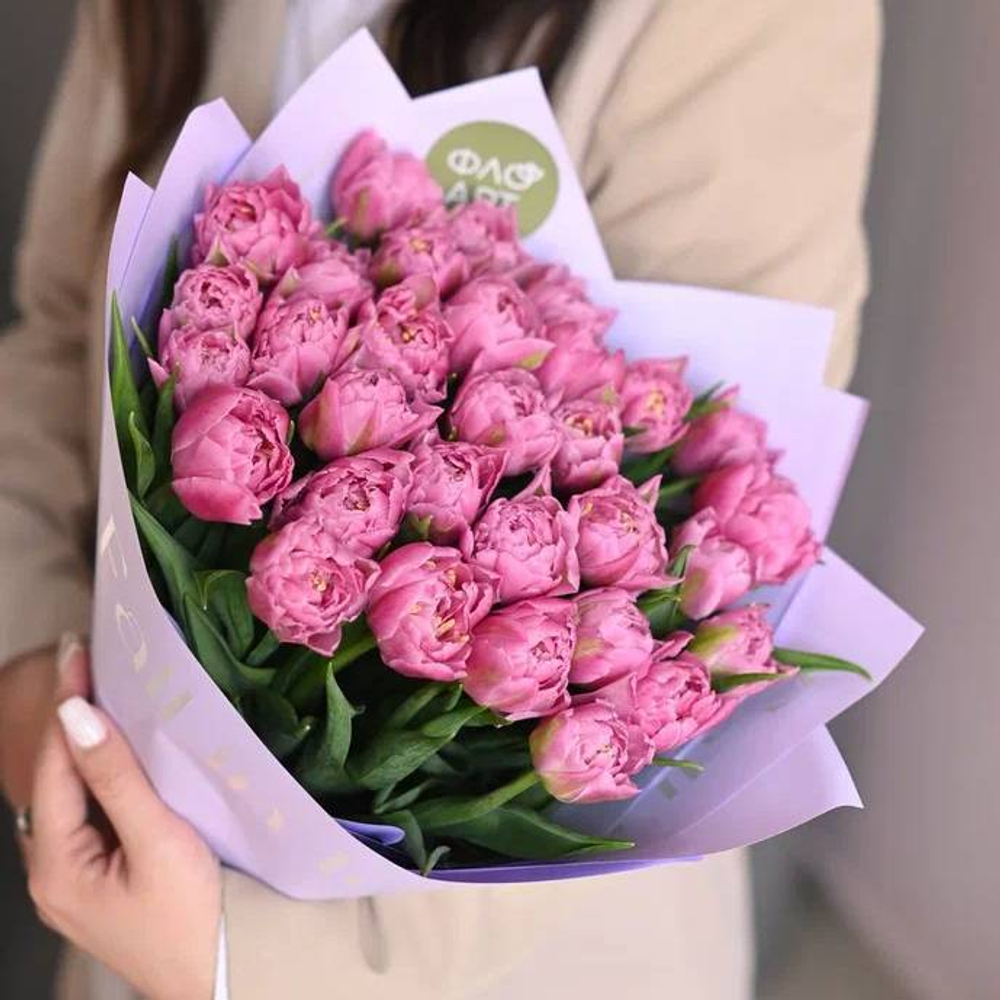 31 пионовидный сиреневый тюльпан – фото товара из салона цветов FloArt, доставка по Южно-Сахалинску