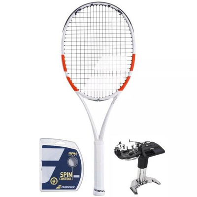 Теннисная ракетка Babolat Pure Strike Lite - white/red/black + Струны + Натяжка