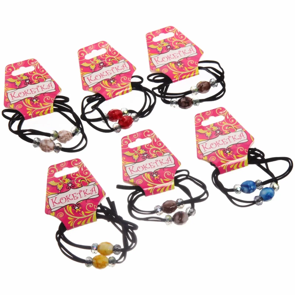 Резинки для волос 2шт «Кокетка - Style in details Луна», микс 5 цветов, d-5,5см