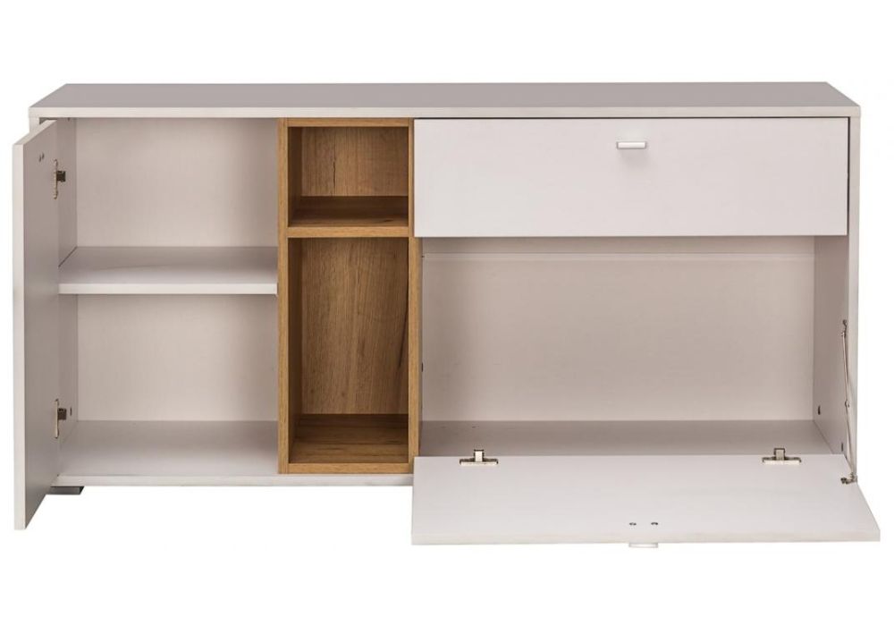 Комод Бэль 10.91 белый премиум / дуб золотой craft