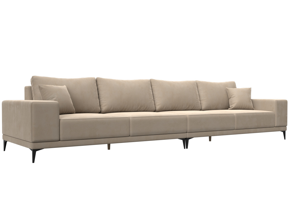 Диван прямой Льюес Лонг, Бежевый, Велюр, 122383