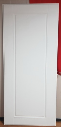 Входная дверь  белая Рекс Лайн Вайт белая шагрень / ФЛ-119 Силк сноу (белый матовый, без текстуры) 16мм