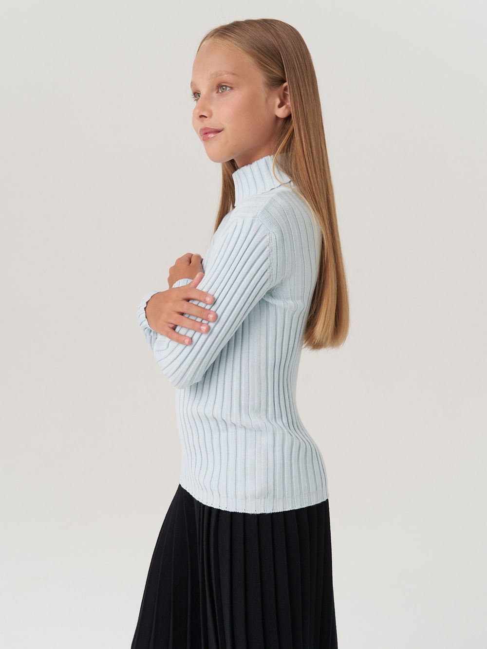 Джемпер водолазка для девочки AT274 голубой