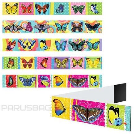 Закладка магнитная 2,5*10см, Бабочки, блестки