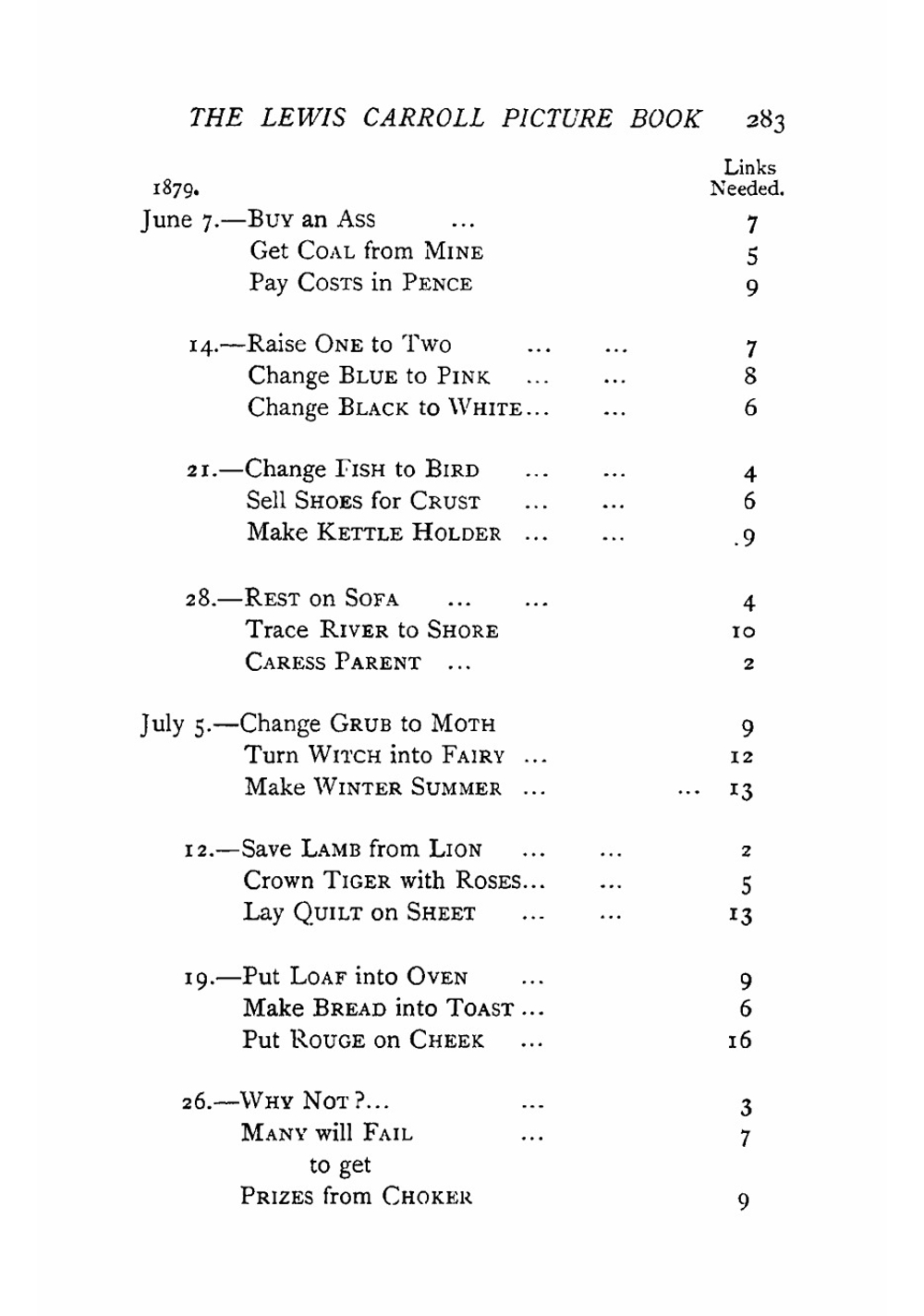 Doublets | Lewis Carroll