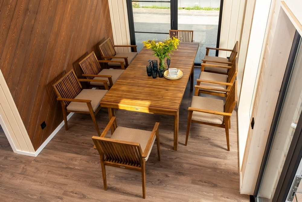 Обеденный стол из акации MONA раздвижной 179/263 см