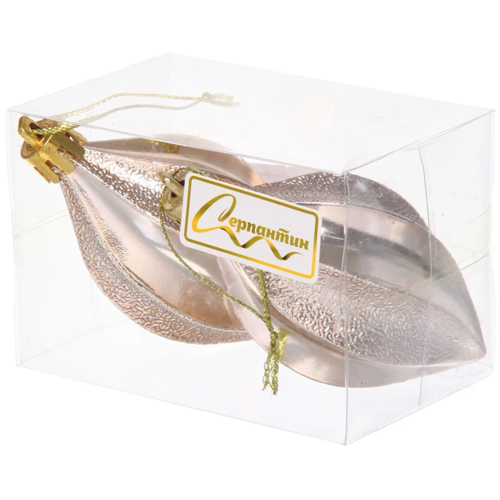 Ёлочные игрушки «Таинственное очарование» Капля 8 см (набор 2шт), шампань