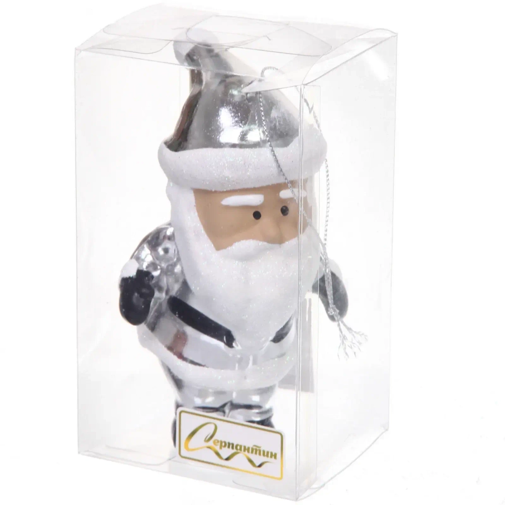 Елочная игрушка «Очаровательный дедушка» 7*6*12 см, Серебро