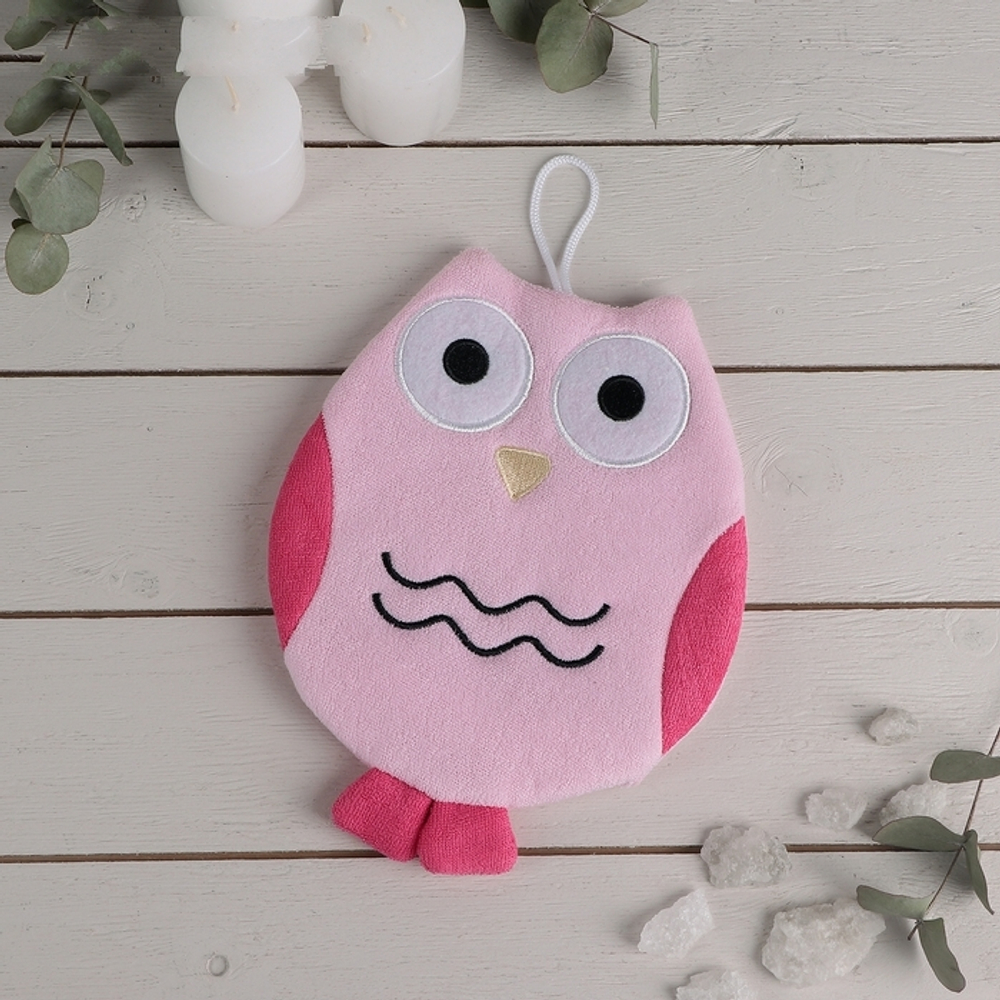 Мочалка варежка детская, "Совушка", цвет МИКС 1887476