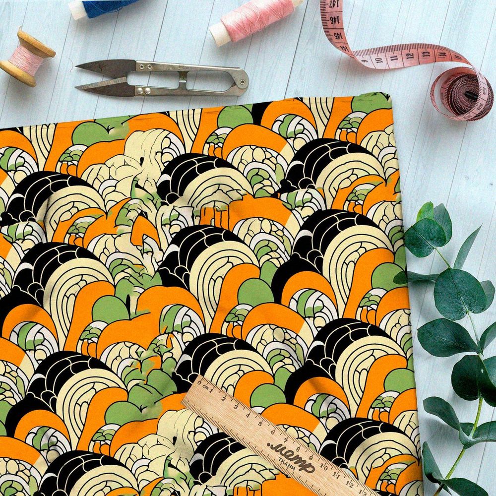 Ткань Барби абстрактные волны