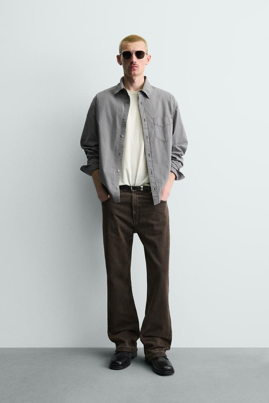 ZARA ДЖИНСЫ FLARE FIT, КОРИЧНЕВЫЙ