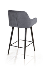 Стул полубарный Robert поворотный 360 градусов, бархат серый 27