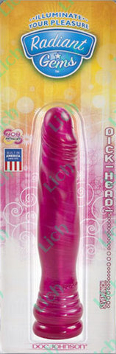 Фаллоимитатор цвета фуксии Dick Head, 18.5 см