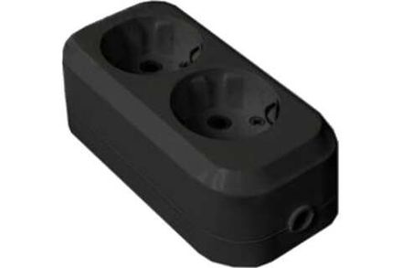 Колодка "UNIVersal" 2 гн. с/з AБС-пластик (еврослот) черный