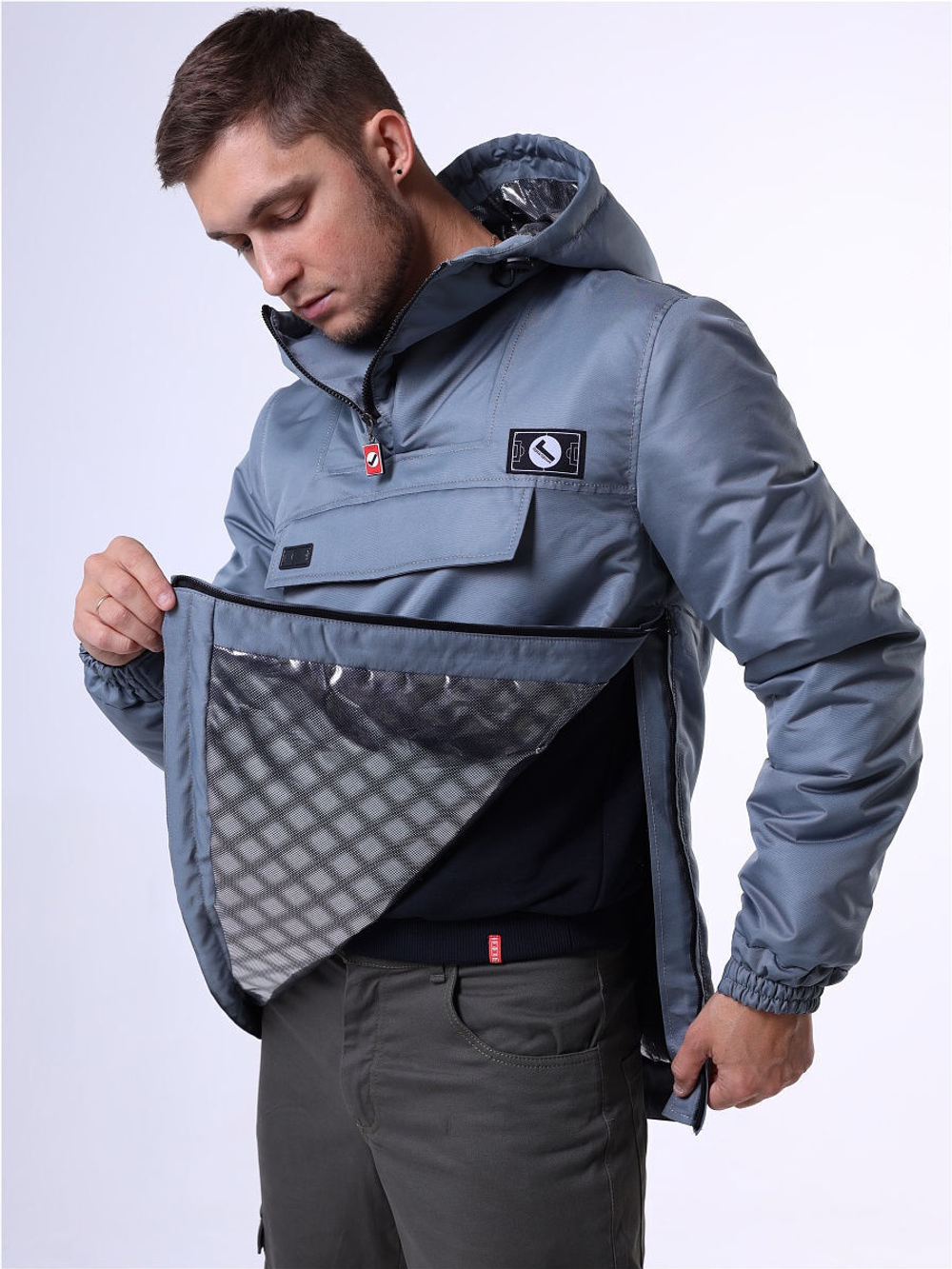 Анорак утепленный мужской Город Горький серый