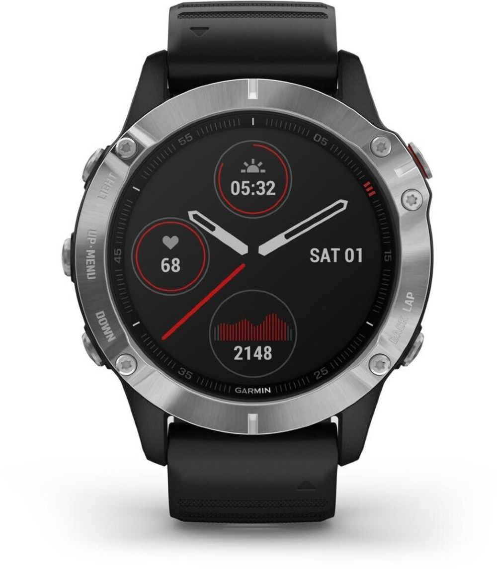 Умные часы Garmin Fenix 6, серебристый/черный