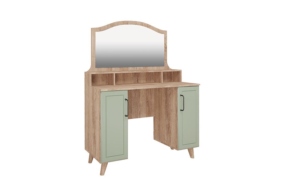 Трюмо "Ханна" М5 (дуб баррик/зеленая резеда), ЛДСП/МДФ, Комфорт-S