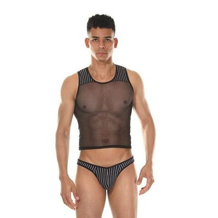 Мужской комплект 2 в 1: майка и стринги черный LaBlinque LB15403