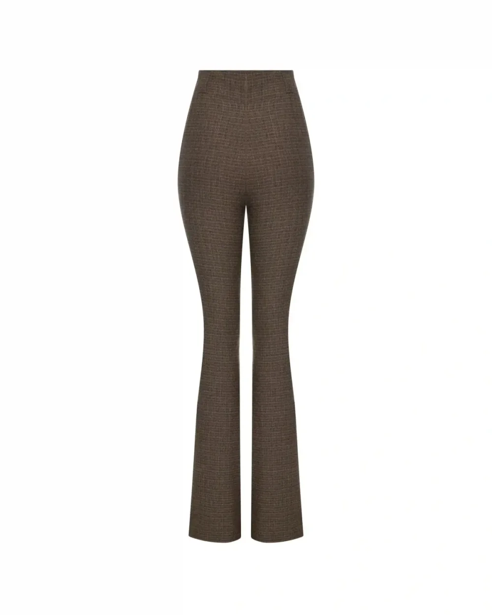 Брюки-клеш в клетку, Кофейный