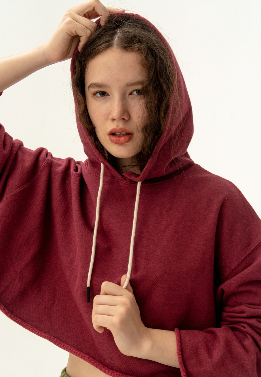 Худи Bowery NYC укороченное оверсайз Ruby