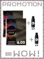 POINT. ПРОМО Проф.краска, №6.00, Русый для седых волос, 2*100 мл + ПОДАРОК 6%, 2*100 мл