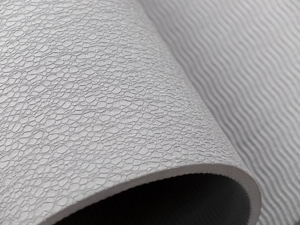 Коврик для йоги и фитнеса 185 х 80 см толщина 8 мм TPE серый