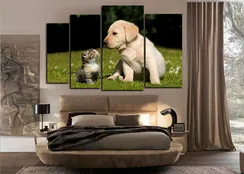 Модульная картина "Кошка и собака"