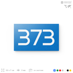 Номер на дверь 373, табличка на дверь для офиса, квартиры, кабинета, аудитории, склада, голубая 120х70 мм, Айдентика Технолоджи