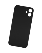 Задняя крышка для iPhone 12 Черный (стекло, широкий вырез под камеру, логотип)