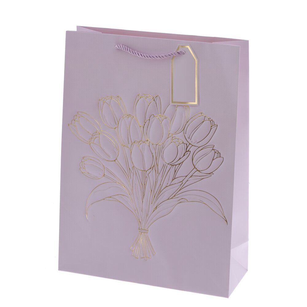 GAEM Пакет подарочный L (бумага 210г/м2, блок 12шт), L31 W12 H42 см, 4в.