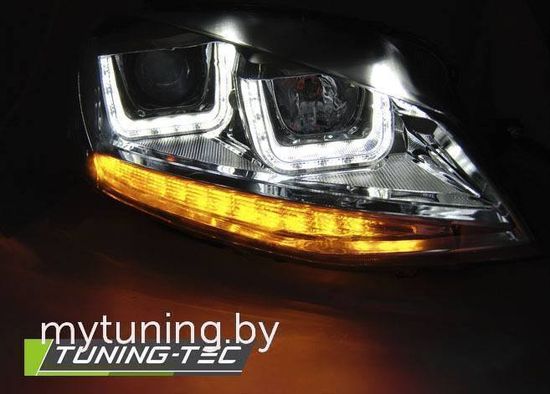 Передние фары U-Type для Volkswagen Golf VII (12-...) Black