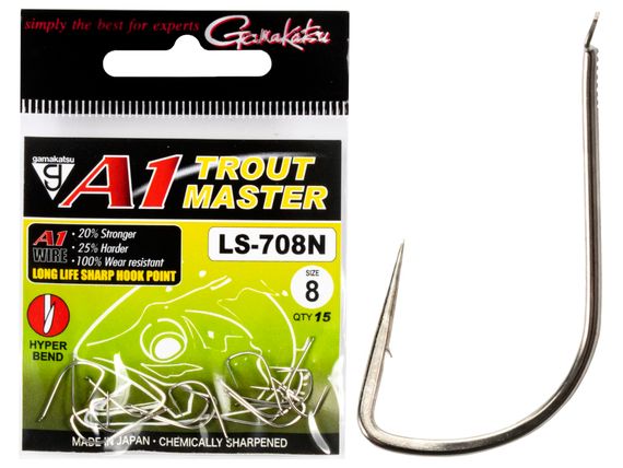 Крючки Gamakatsu TM A1 LS-708N HOOKS NICKEL разм. 08 15шт.