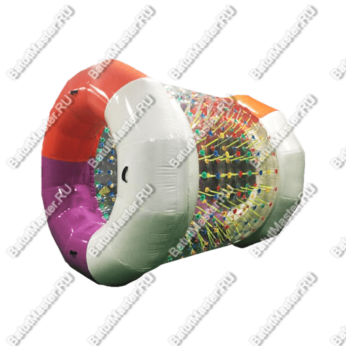 Аттракцион Водный роллер "Комбинированный 1" ПВХ, с цветными держателями, размер 2,2*2*2 м