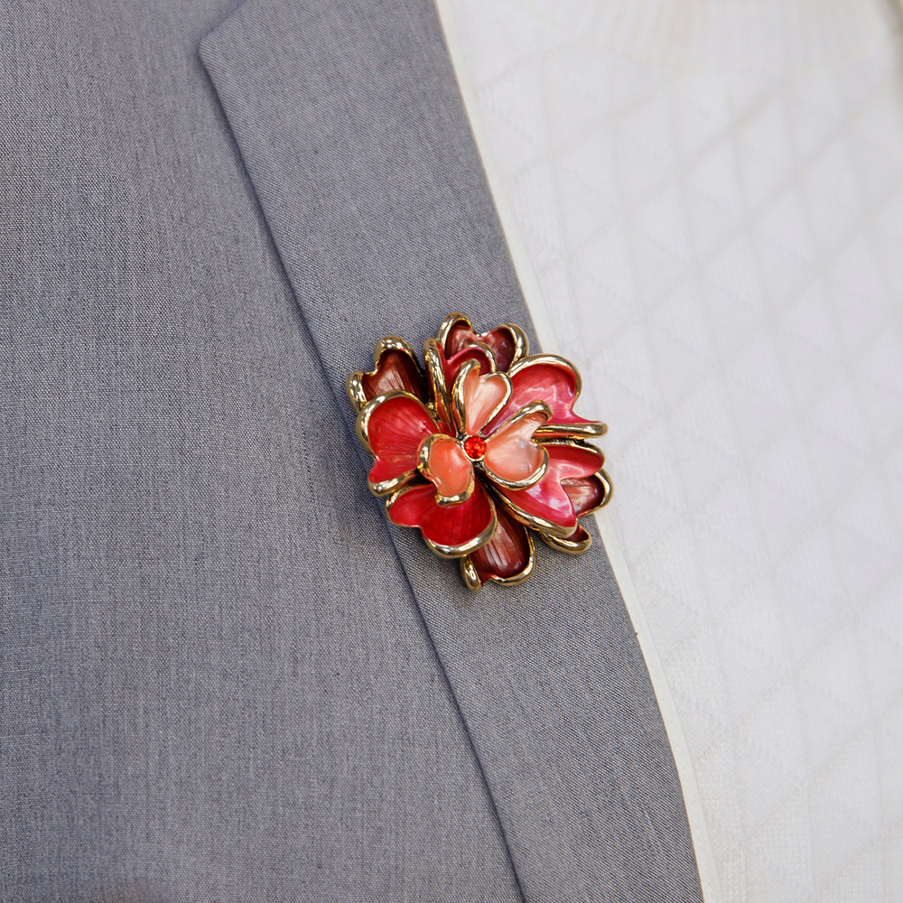 Брошь Shadore Цветок XZ1153.9 R/G