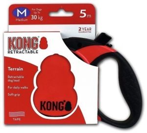 Поводок-рулетка Kong Terrain M (до 30 кг), лента 5 метров, красная