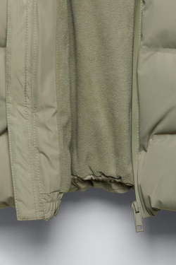 ZARA СТЕГАНАЯ КУРТКА WATER-REPELLENT, ПЫЛЬНЫЙ ХАКИ