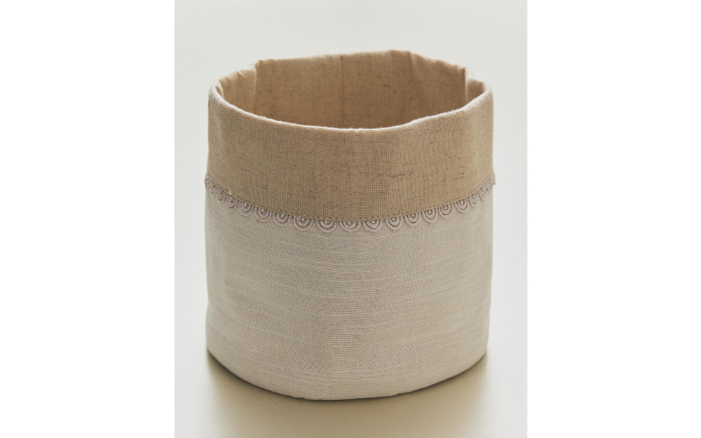 Корзина для хранения Zara Home, хлопок, бежевый, 7258/049