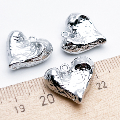 Подвеска Сердце, цвет серебро, размер 17*18 мм, цена за 1 шт