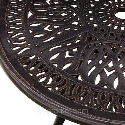 Круглый стол из литого алюминия на 4 персоны, античная бронза