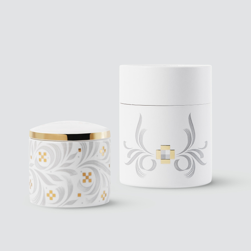 Емкость для хранения Farforite «Фольклор серый» в подарочном тубусе