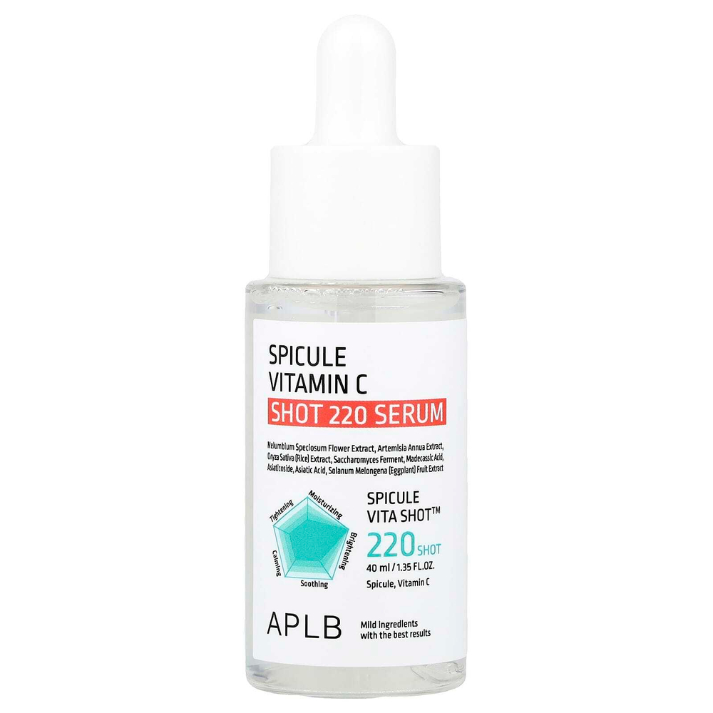 APLB, Spicule Vitamin C Shot 220, сыворотка, 40 мл (1,35 жидк. Унции)