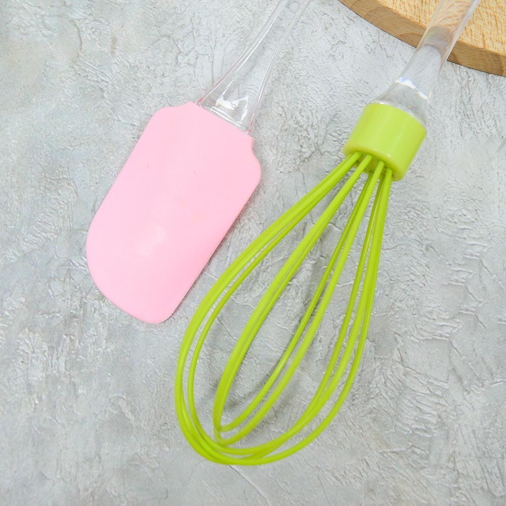 Набор кухонных принадлежностей силиконовый: лопатка+венчик, 24.3*4.9см/25*5см, NNATA200