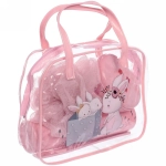 Набор банный дорожный 4шт «Bon voyage - Nice family», (мочалка, футляр 2шт, расческа), микс 3 цвета, 20*16*7 см