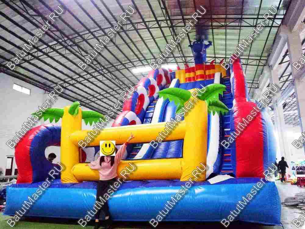 Коммерческий надувной батут-горка "Дракон" 15*7*11 м