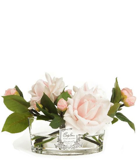 Розовый букет роз в прозрачной овальной вазе, Cote Noire