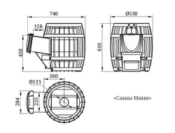 Банная печь TMF Саяны Мини Inox ДА размеры